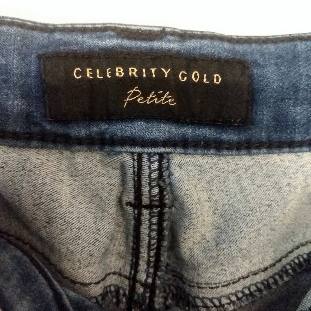 5/$30 Celebrity Pink Blue Wash Denim Skinny Jeans Petite Size 4 - Picture 3 of 6